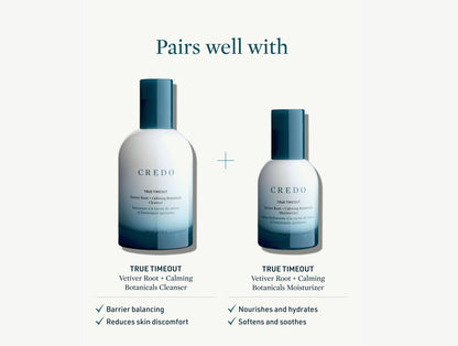 Credo True Timeout Vetiver Root + Calming Botanicals Cleanser per pelli sensibili