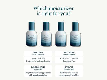 Credo True Timeout Vetiver Root + Calming Botanicals Moisturizer per pelli sensibili