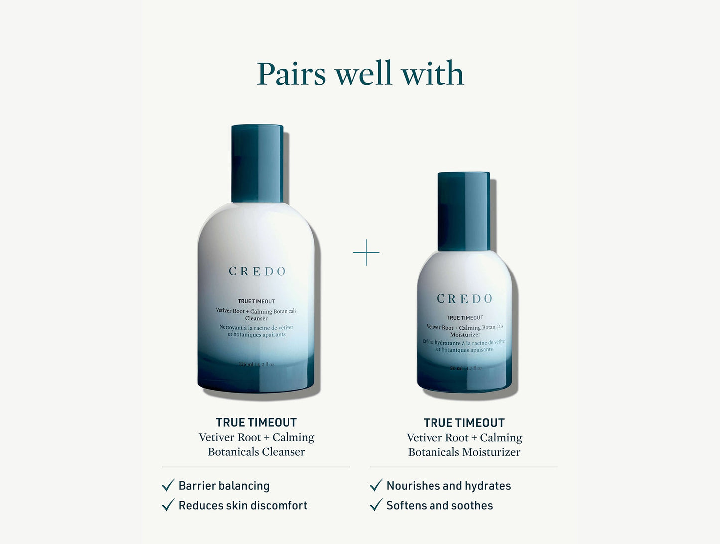 Credo True Timeout Vetiver Root + Calming Botanicals Moisturizer per pelli sensibili