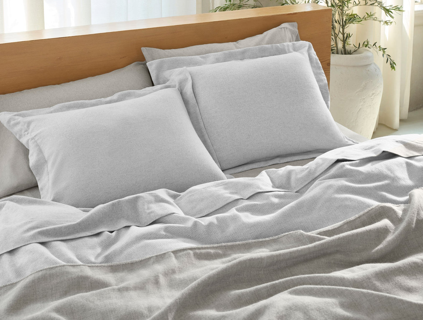 Federa in flanella organica con texture mélange Cloud Brushed™