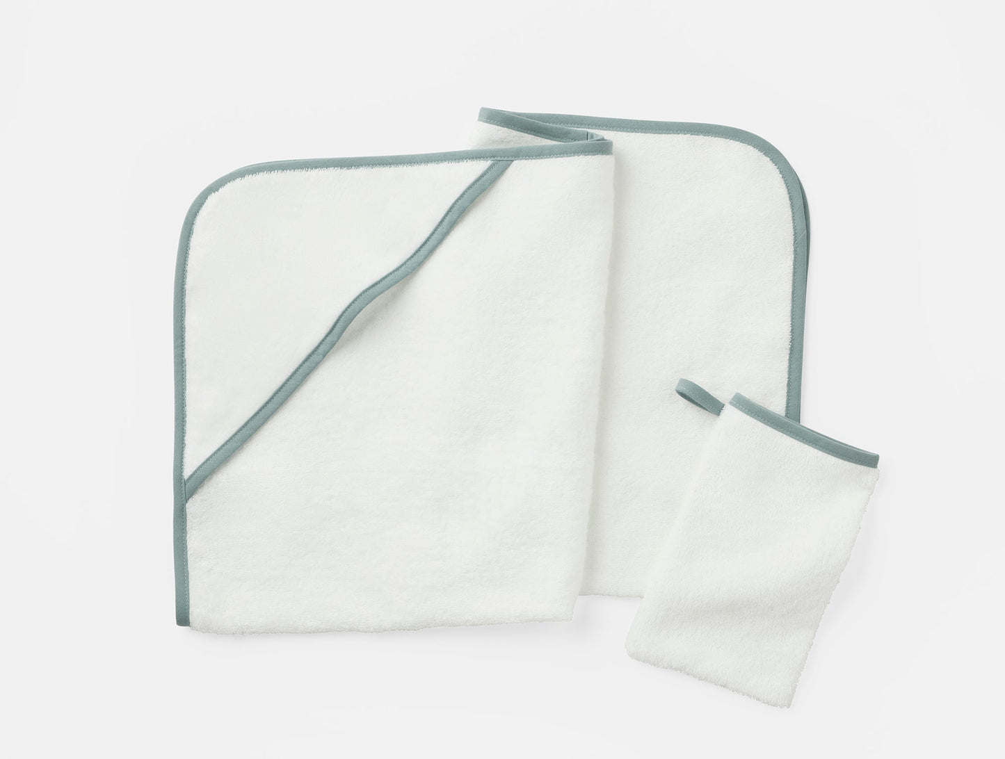 Set di asciugamano con cappuccio e guanto da bagno per neonati Cloud Loom™ Organic